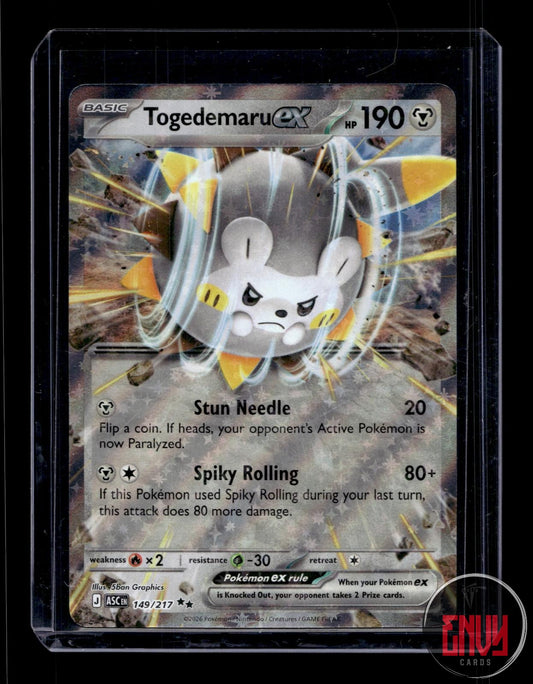 Togedemaru ex Near Mint 149/217 Double Rare Ascended Heroes Pokemon