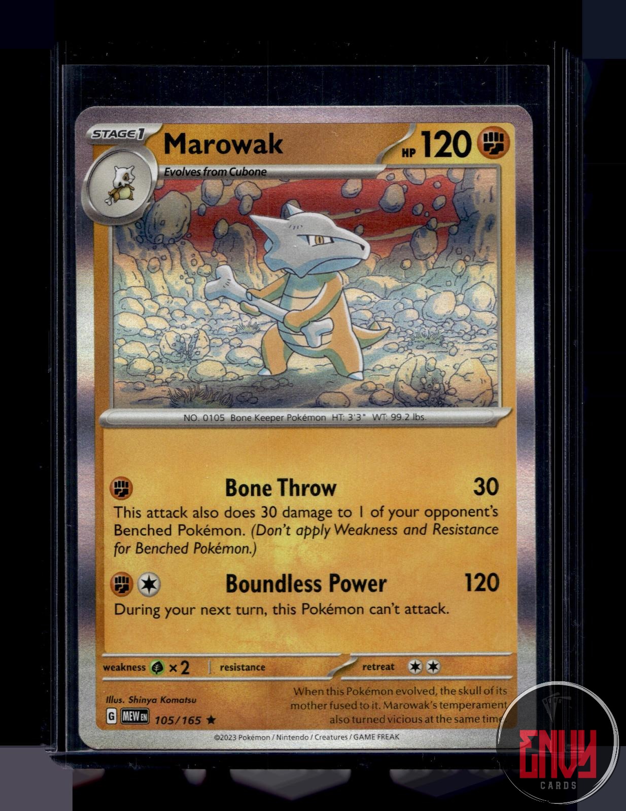 Marowak Near Mint 105/165 Rare 151 Pokemon Holo