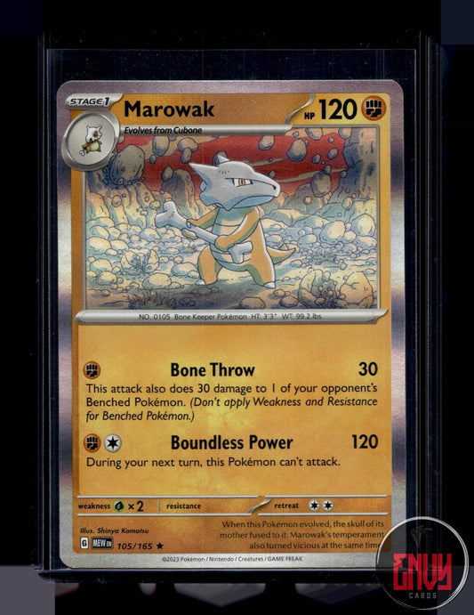 Marowak Near Mint 105/165 Rare 151 Pokemon Holo