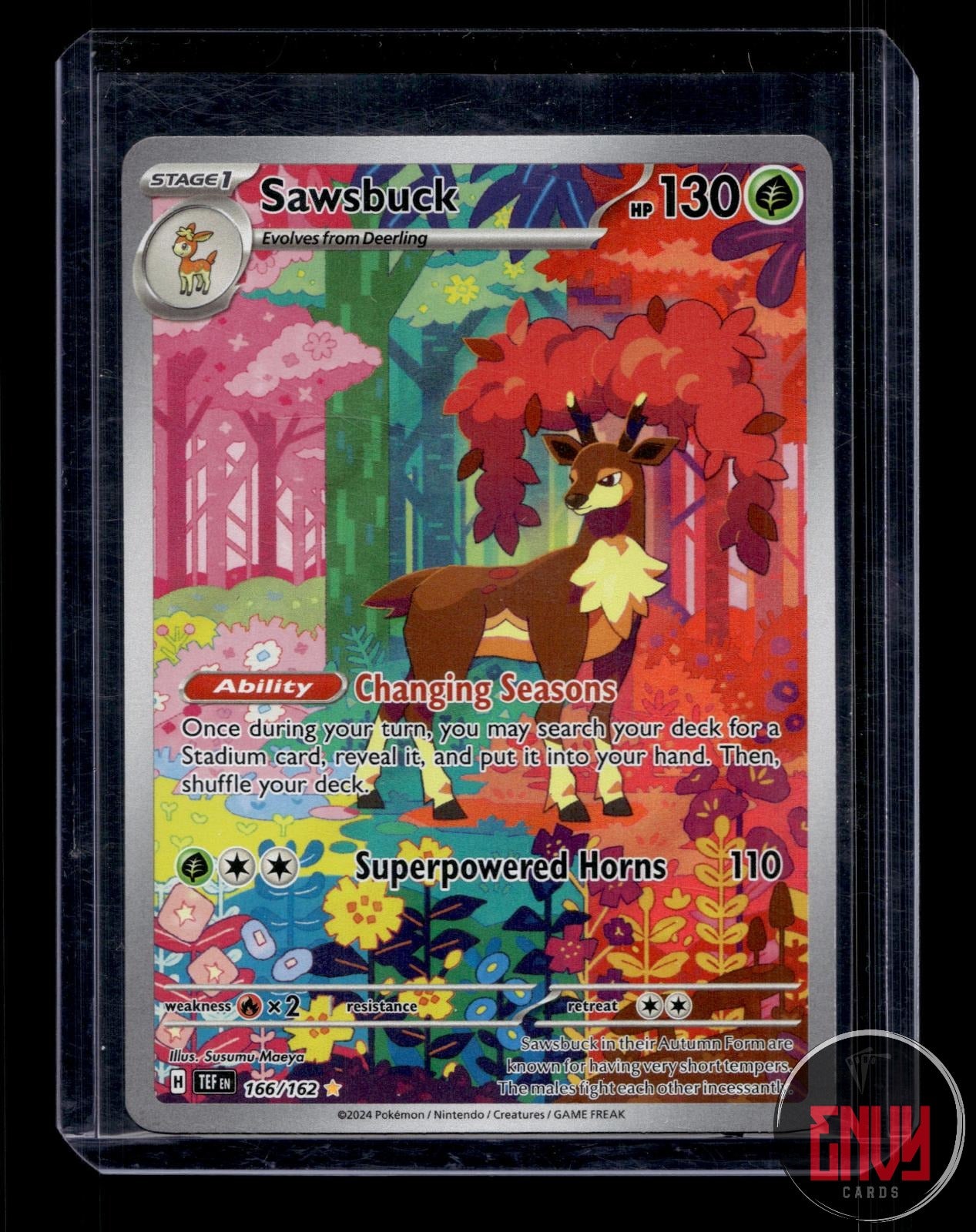 Sawsbuck Near Mint 166/162 Illustration Rare Temporal Forces Pokemon Holo