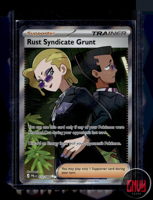 Rust Syndicate Grunt Near Mint 112/084 Ultra Rare Pitch Black Pokemon Holo