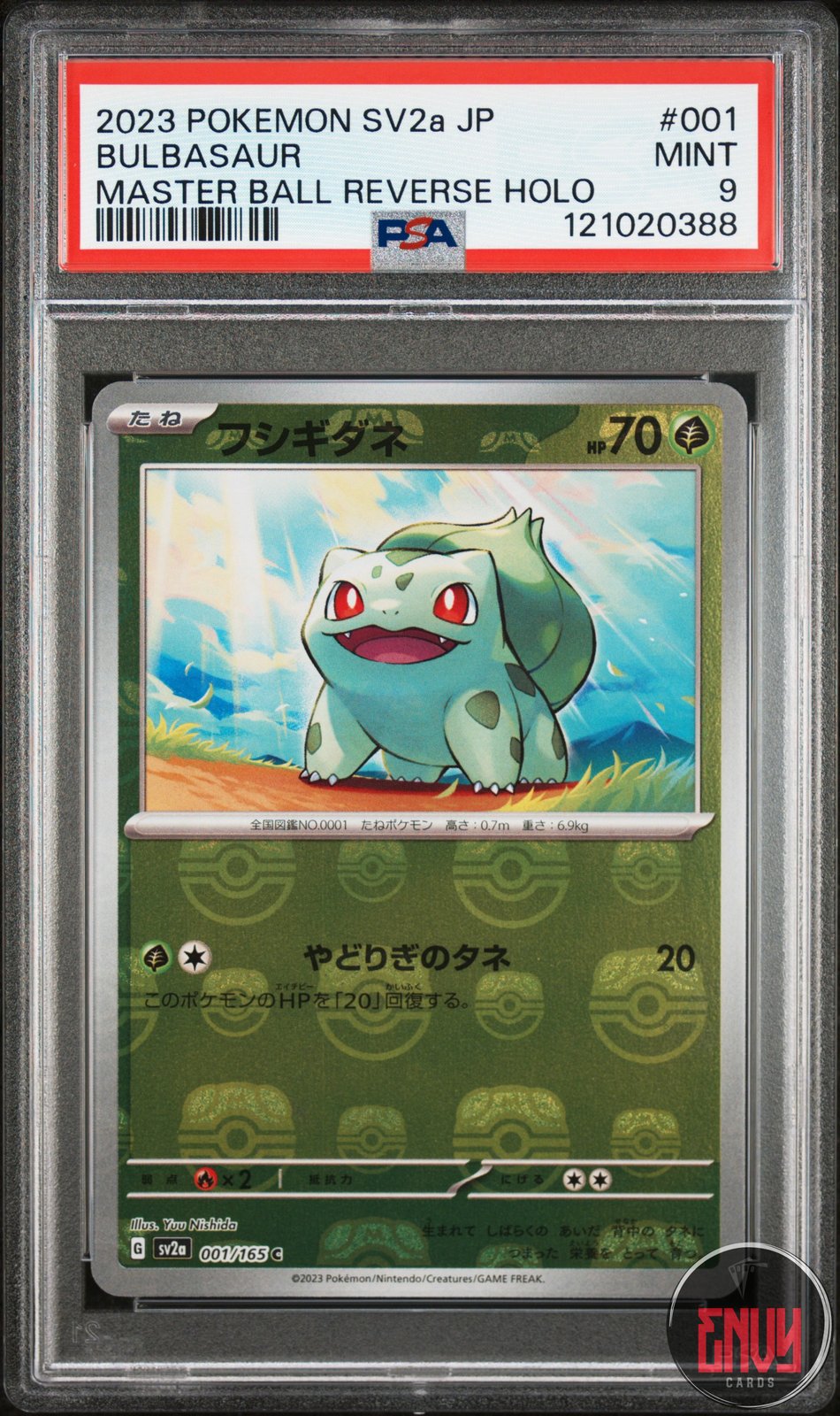 Bulbasaur 001/165 Master Ball Reverse Holo Sv2a 151 Pokemon Japanese PSA 9