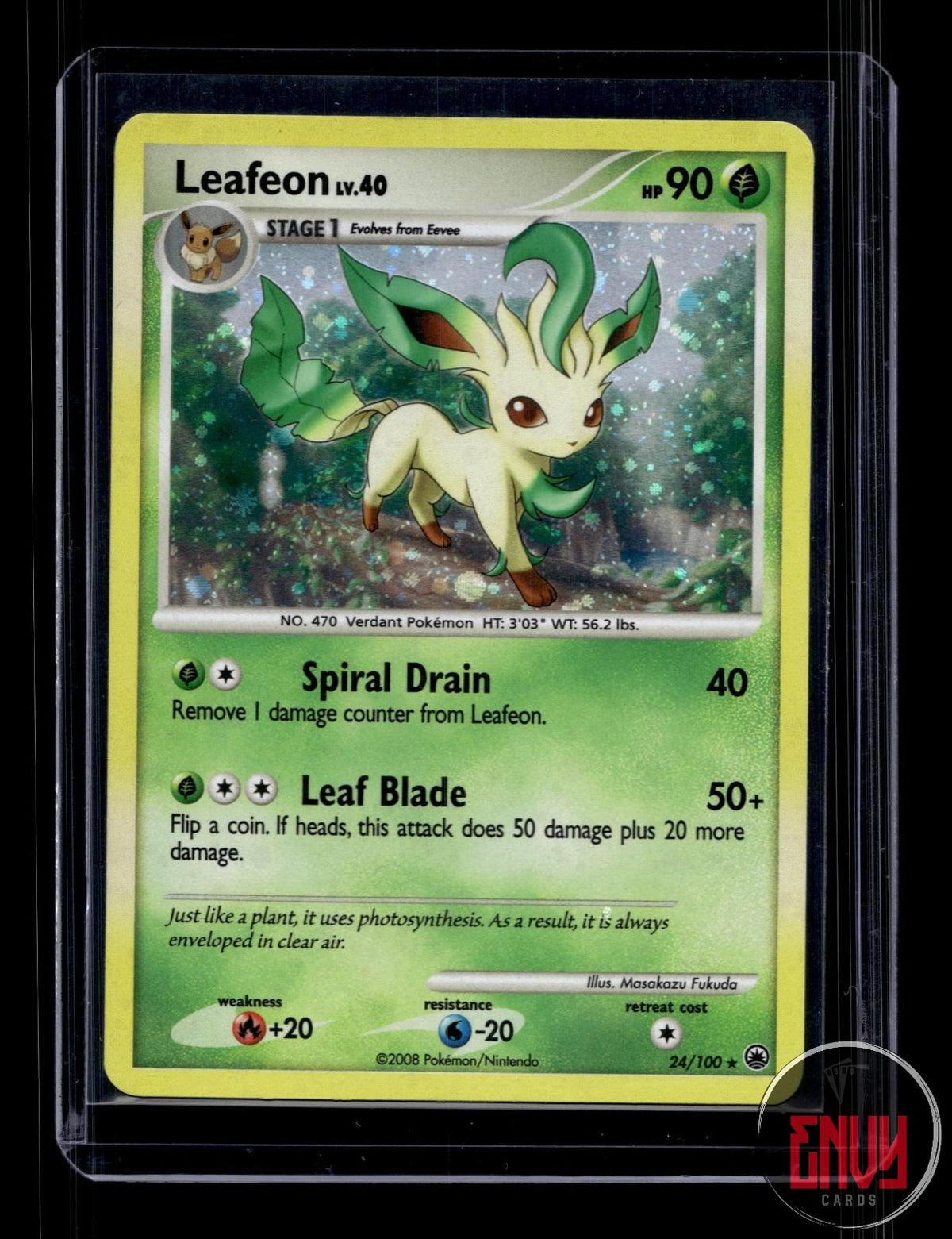 Leafeon (DP Majestic Dawn) LP 24/100 Holo Rare Deck Exclusives Pokemon