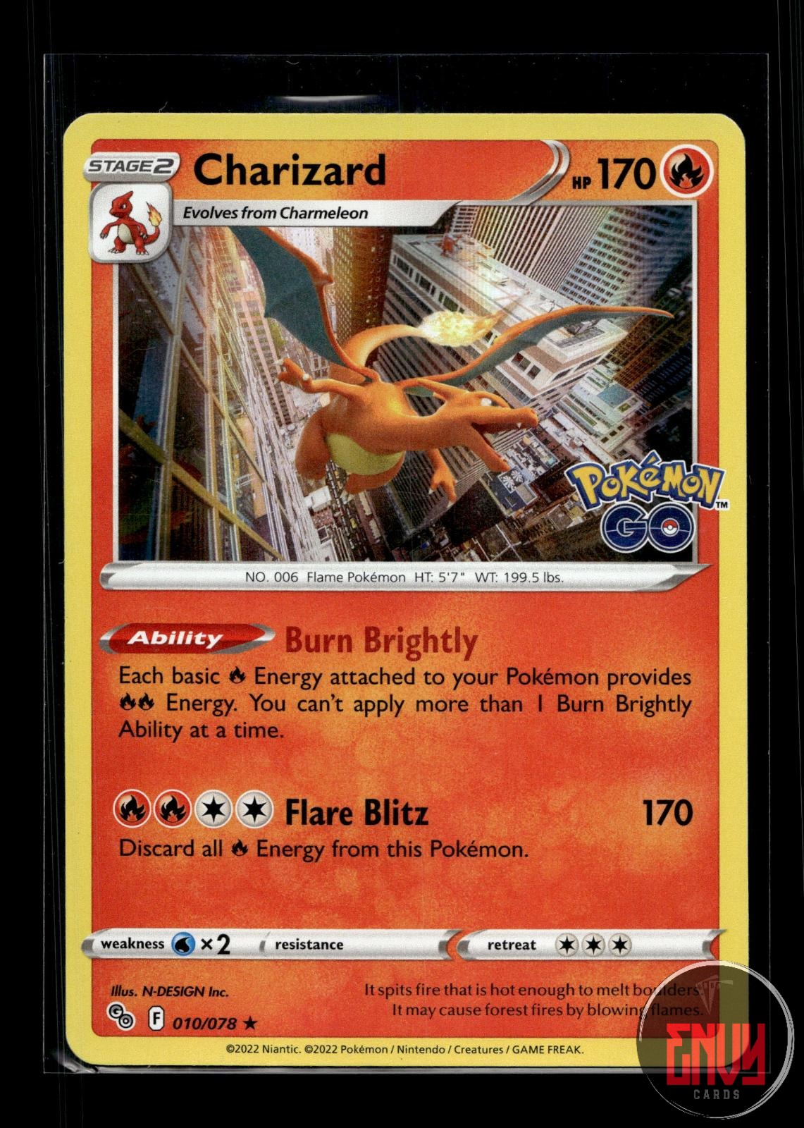 Charizard LP 010/078 R Pokemon GO Pokemon Holo