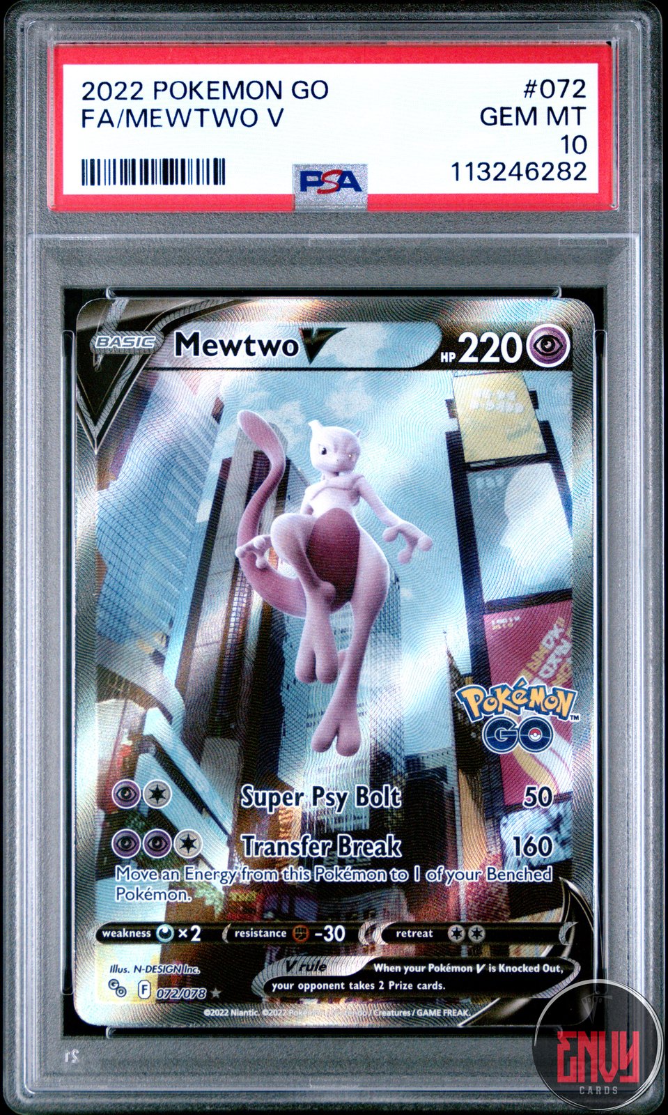 Mewtwo V 072 Go Pokemon PSA 10