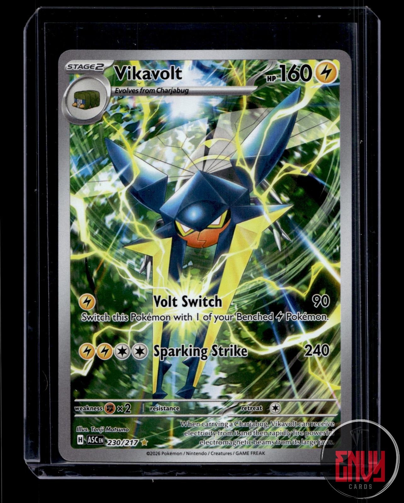 Vikavolt Near Mint 230/217 Illustration Rare Ascended Heroes Pokemon