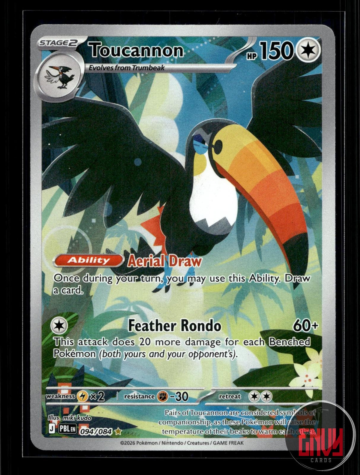 Toucannon NM 094/084 IR Pitch Black Pokemon Holo