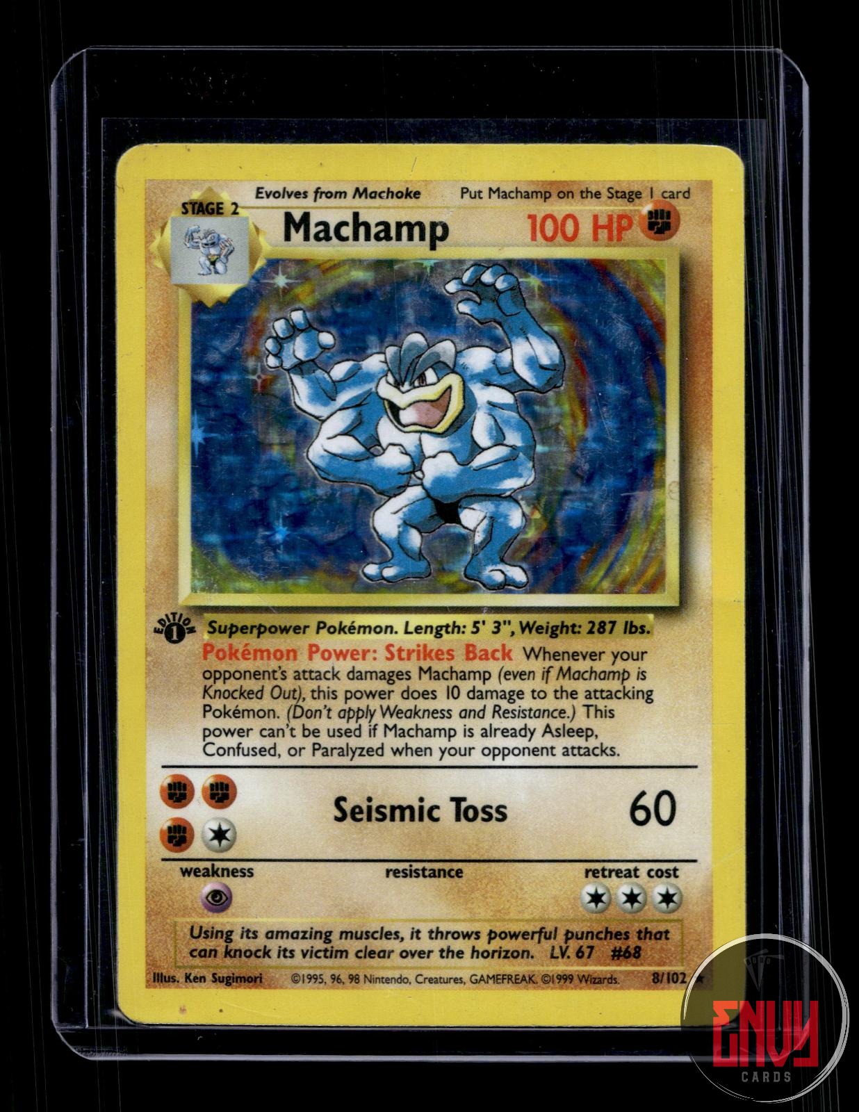 Machamp Damaged 8/102 Holo Rare Deck Exclusives Pokemon 1st Edition Holo