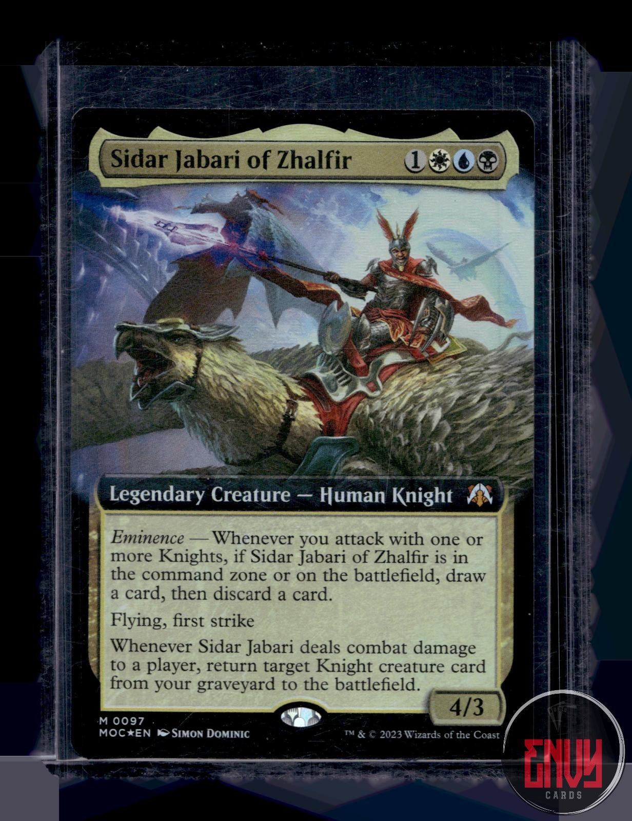 Sidar Jabari of Zhalfir (Extended Art) NM 97 Commander March of the Machine Foil