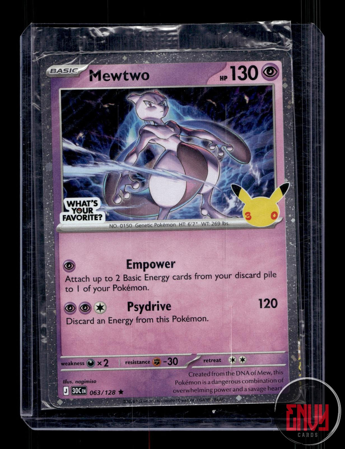 Mewtwo (What's Your Favorite Stamp) NM 063/128 MCAP Pokemon Holo