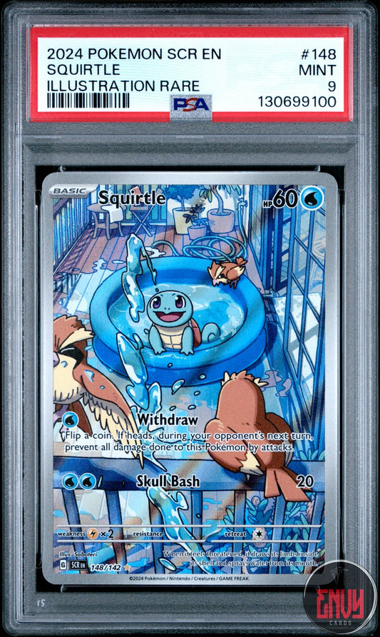 Squirtle 148/142 Illustration Rare Scr En-stellar Crown Pokemon PSA 9