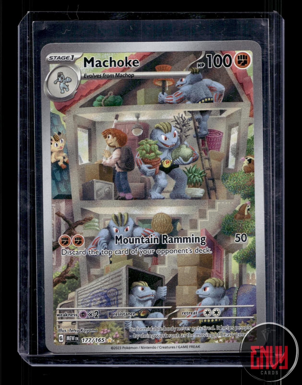 Machoke Near Mint 177/165 Illustration Rare 151 Pokemon Holo