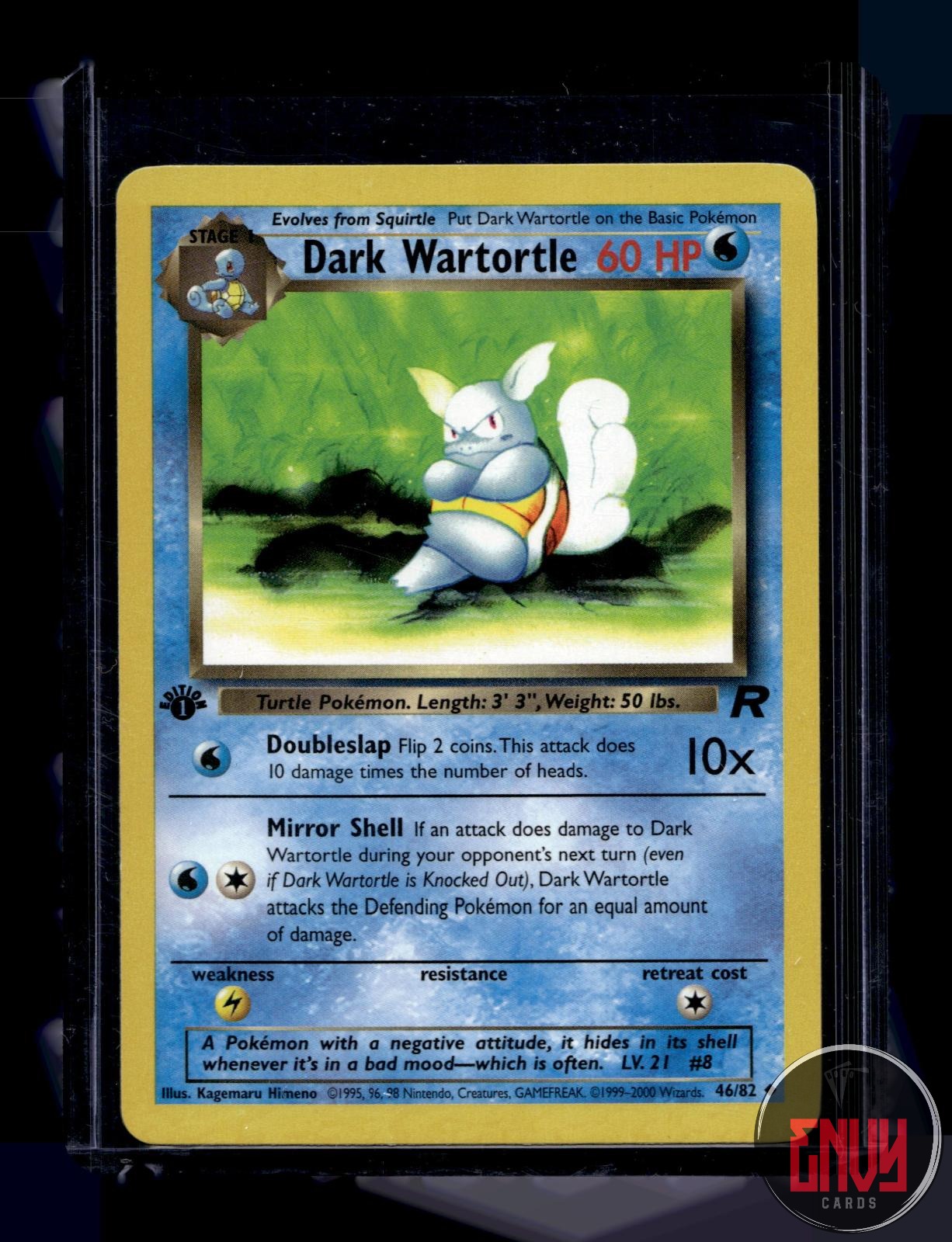 Dark Wartortle Lightly Played 46/82 Uncommon Team Rocket Pokemon 1st Edition