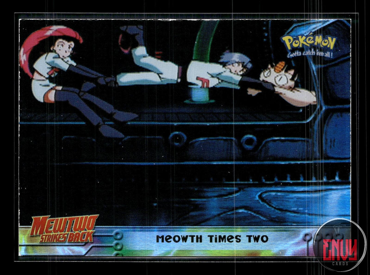 Meowth Times Two LP #23 Topps The First Movie Trading Cards Pokemon FOIL