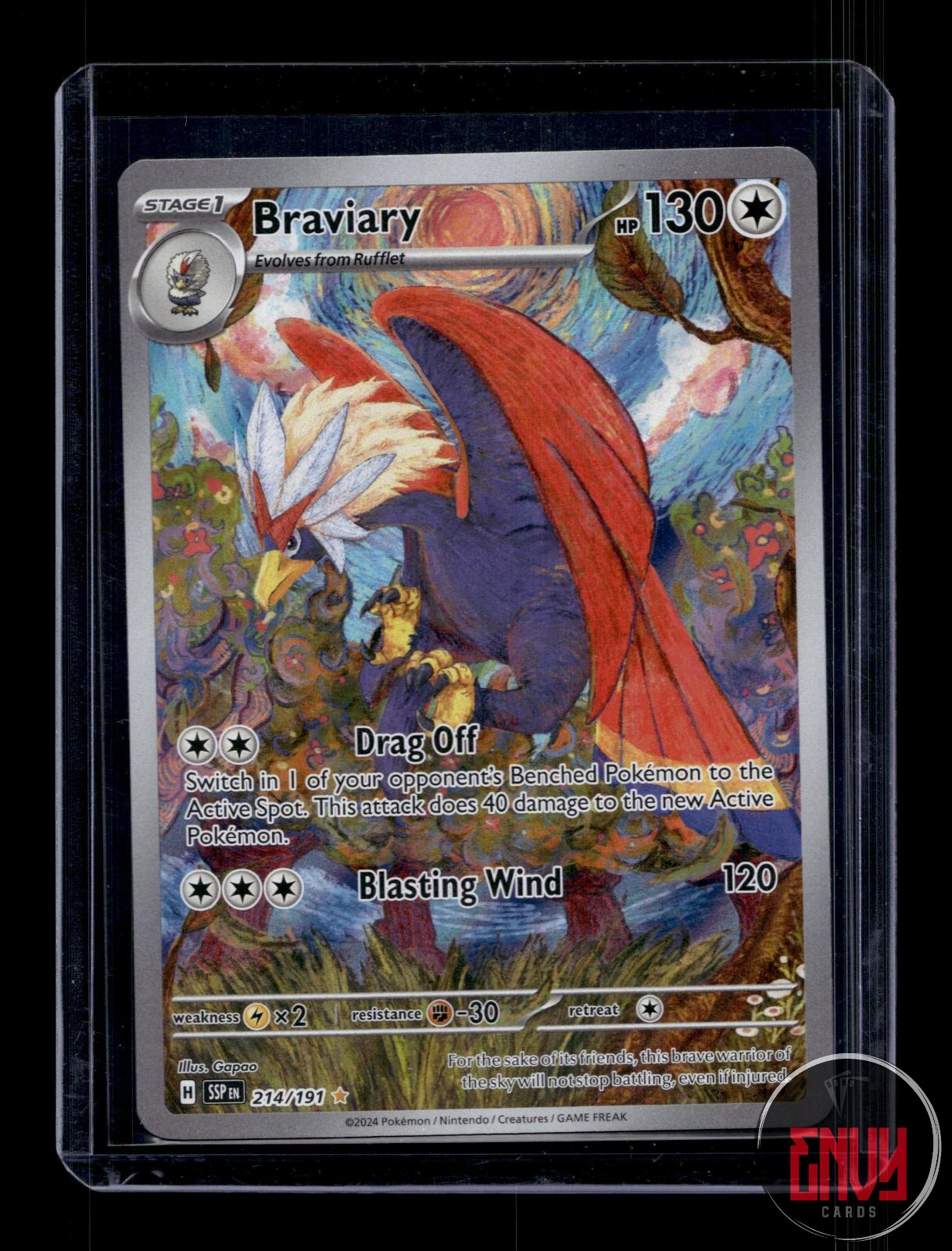 Braviary Near Mint 214/191 Illustration Rare Surging Sparks Pokemon