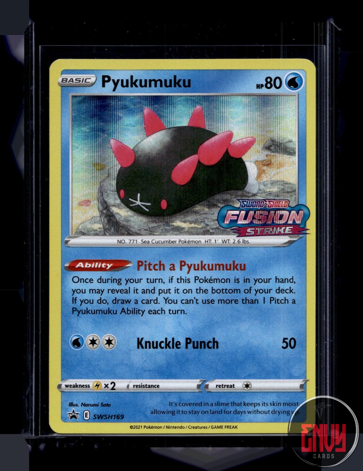 Pyukumuku (Prerelease) Near Mint SWSH169 Promo Sword & Shield Promo Pokemon Holo