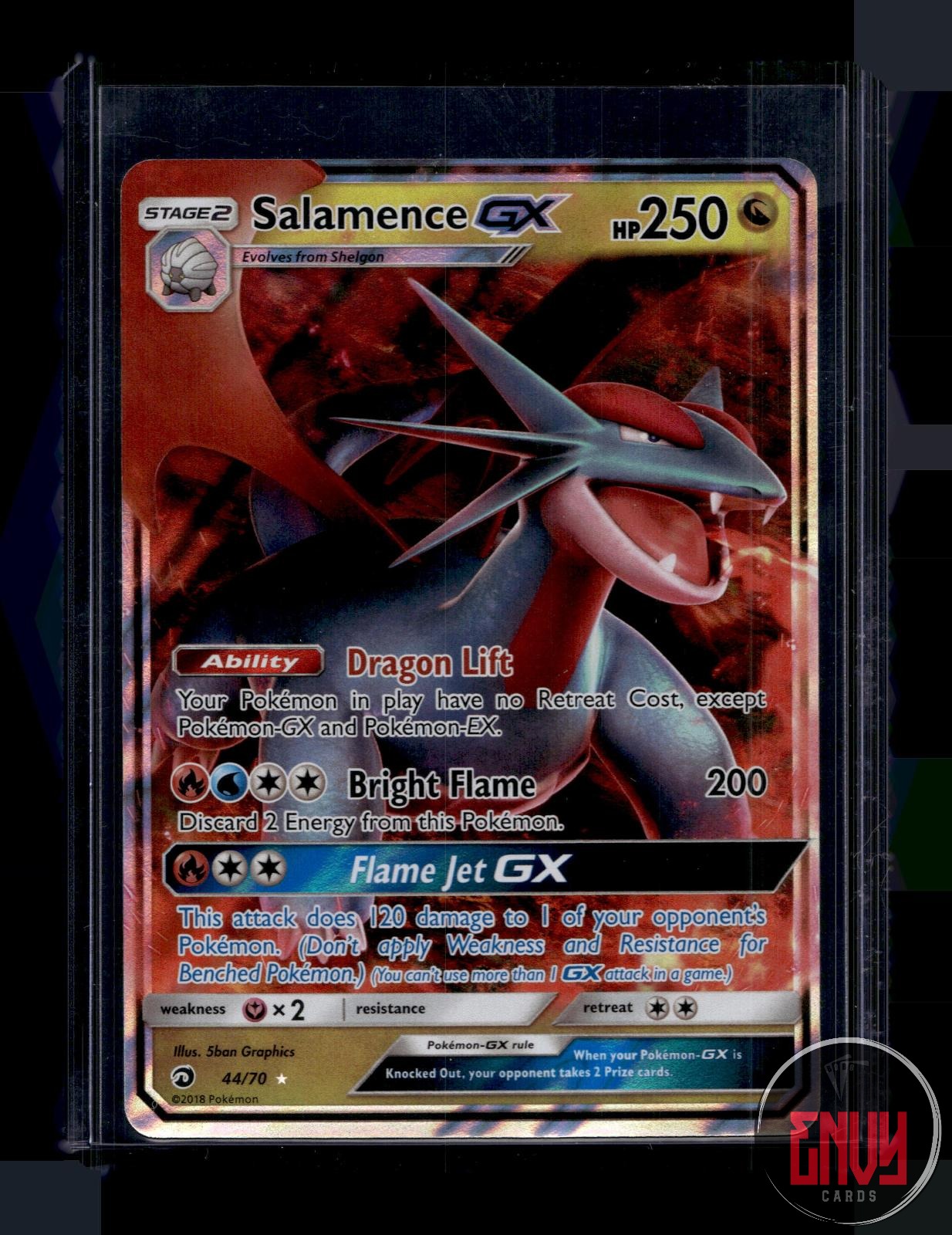 Salamence GX Lightly Played 44/70 GX Rare Dragon Majesty Pokemon Holo