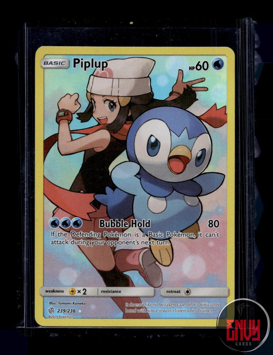Piplup Near Mint 239/236 Secret Rare Cosmic Eclipse Pokemon Holo