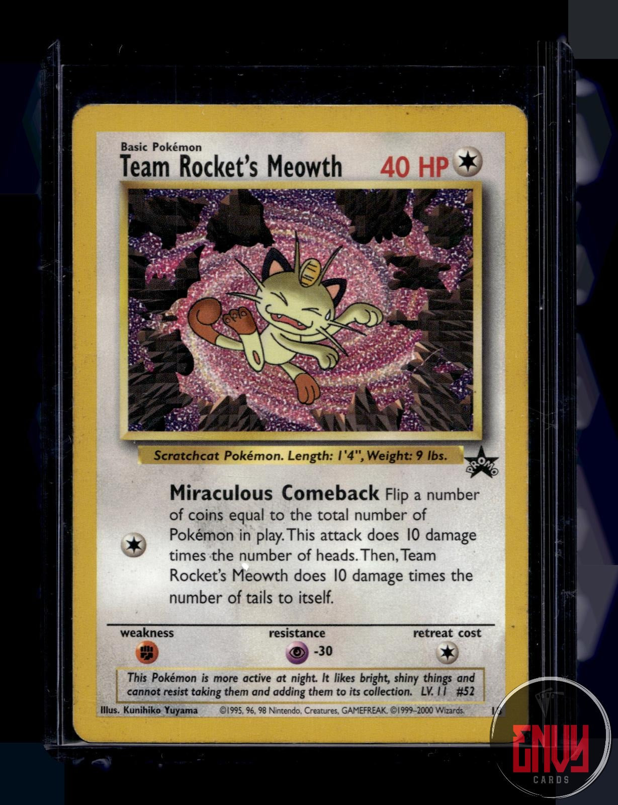 Team Rocket's Meowth MP 18 Promo Wizards Black Star Promos Pokemon