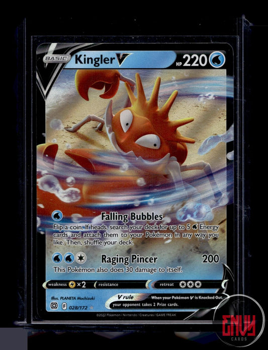 Kingler V Near Mint 028/172 V Rare Brilliant Stars Pokemon