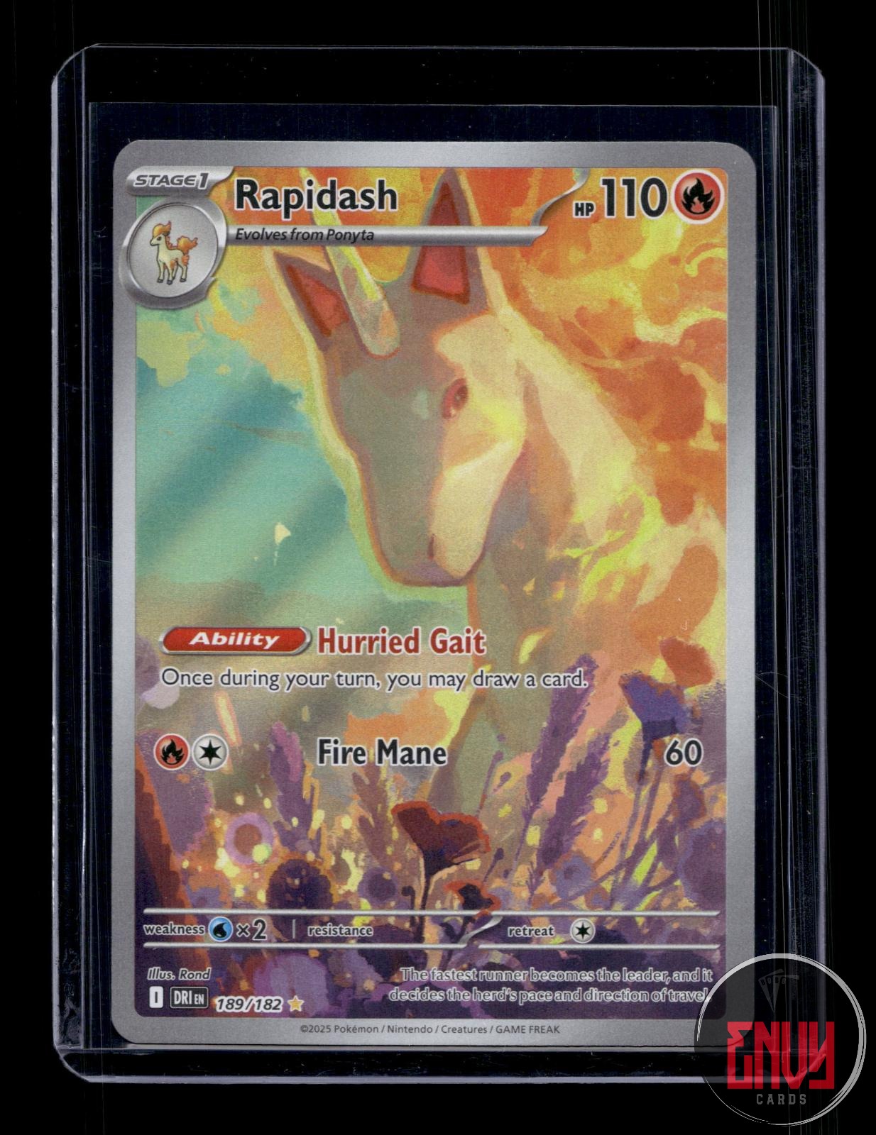 Rapidash Near Mint 189/182 Illustration Rare Destined Rivals Pokemon