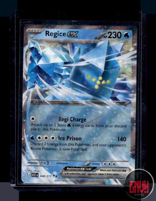 Regice ex Near Mint 048/217 Double Rare Ascended Heroes Pokemon