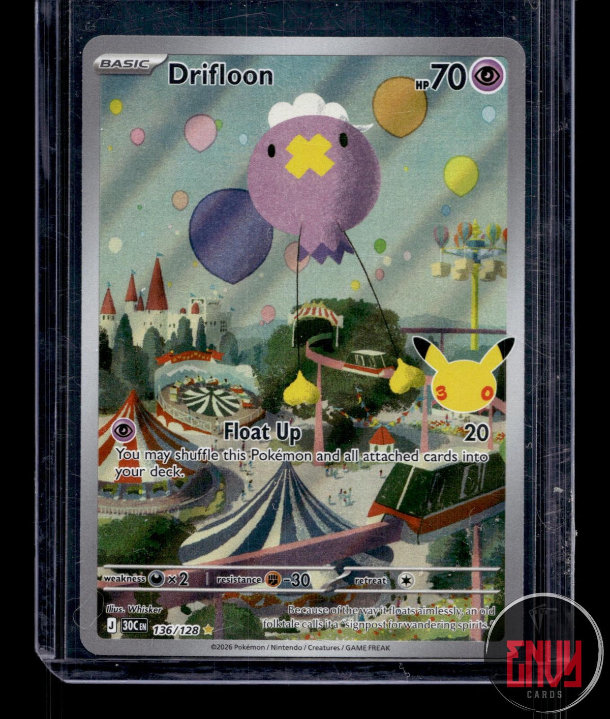 Drifloon NM 136/128 IR ME: 30th Celebration Pokemon Holo