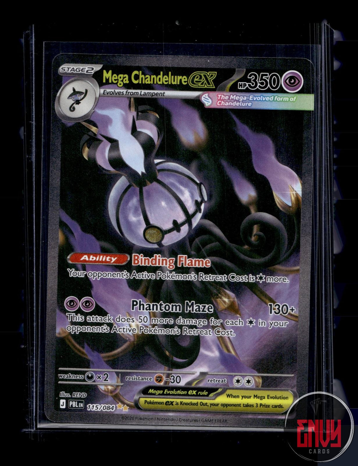 Mega Chandelure ex NM 115/084 SIR Pitch Black Pokemon Holo