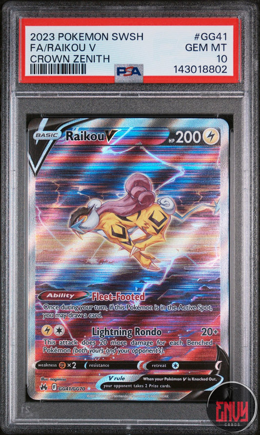 Raikou V Gg41/gg70 Sword Shield Crown Zenith Pokemon PSA 10