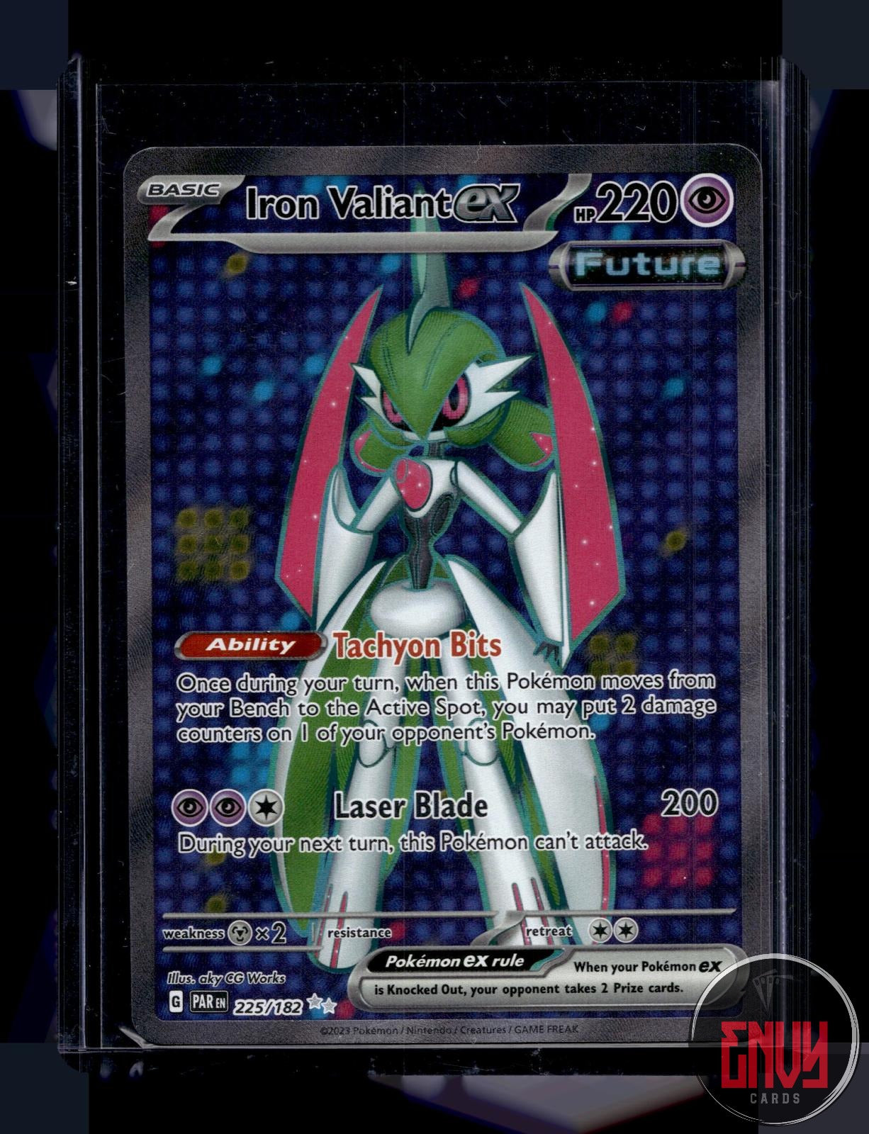 Iron Valiant ex Lightly Played 225/182 Ultra Rare Paradox Rift Pokemon Holo