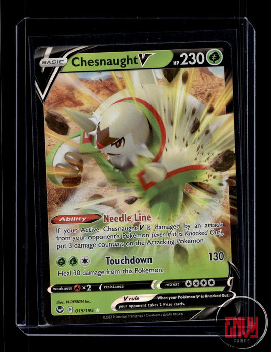 Chesnaught V Near Mint 015/195 V Rare Silver Tempest Pokemon