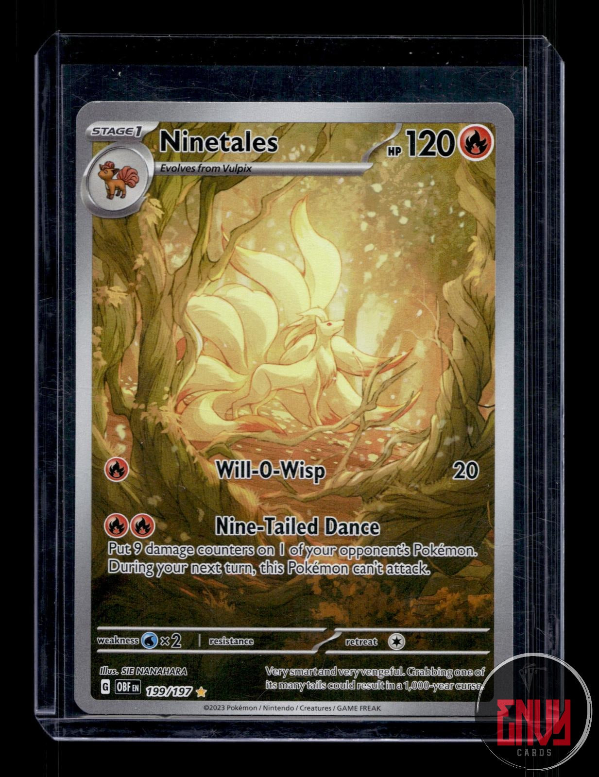 Ninetales Near Mint 199/197 Illustration Rare Obsidian Flames Pokemon