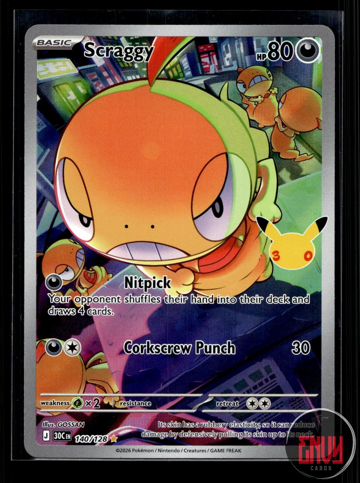Scraggy NM 140/128 IR ME: 30th Celebration Pokemon Holo
