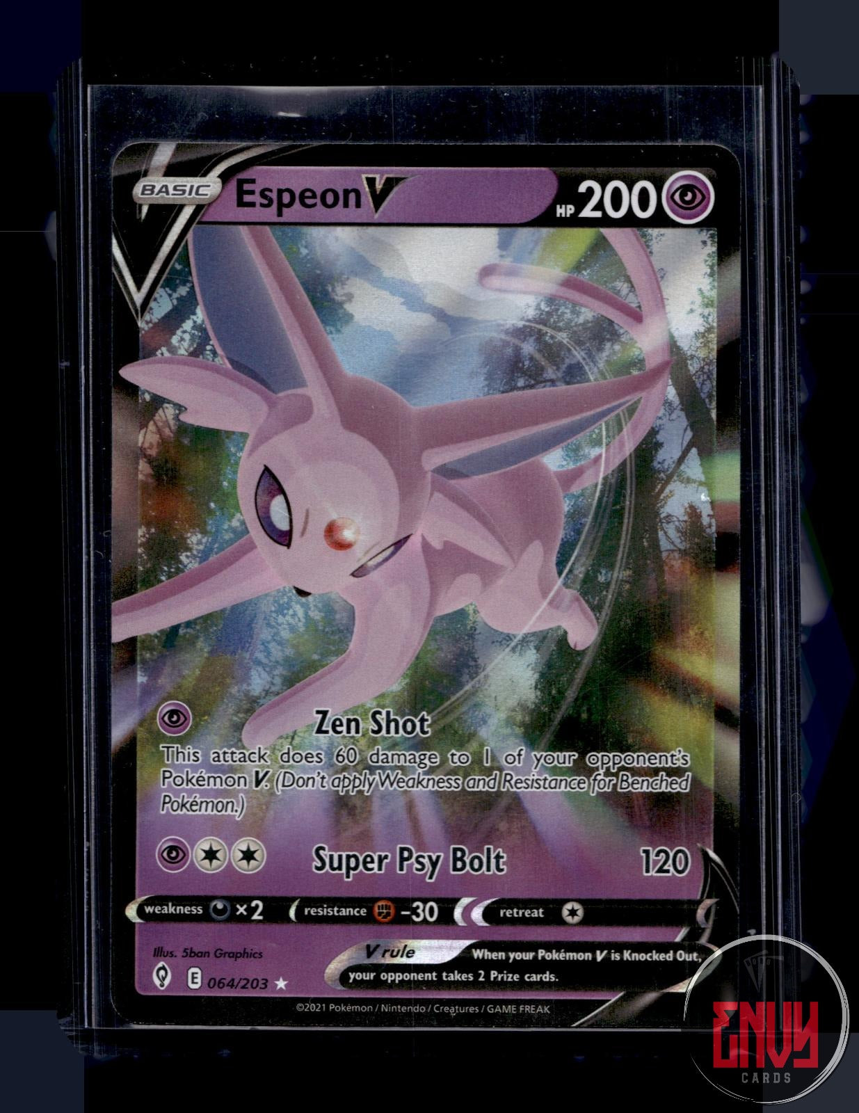 Espeon V Lightly Played 064/203 V Rare Evolving Skies Pokemon Holo