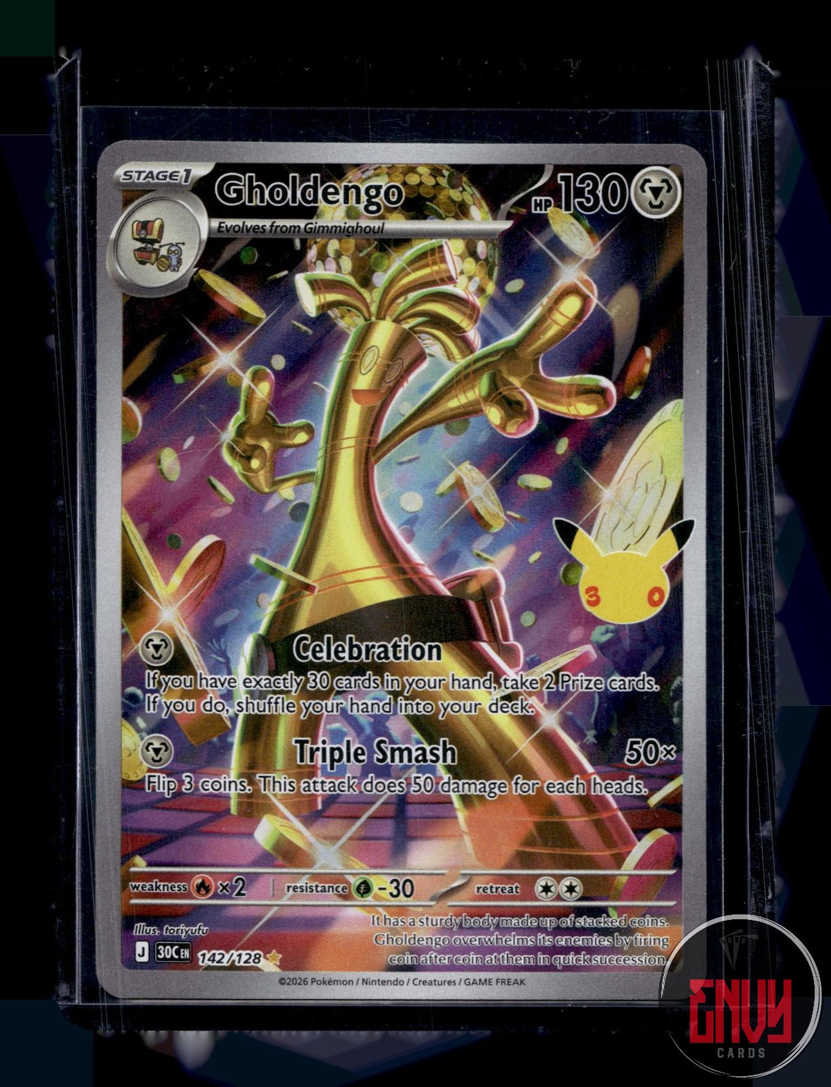 Gholdengo NM 142/128 IR ME: 30th Celebration Pokemon Holo