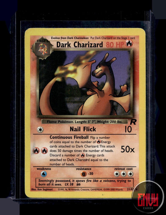 Dark Charizard Heavily Played 21/82 Rare Team Rocket Pokemon Unlimited