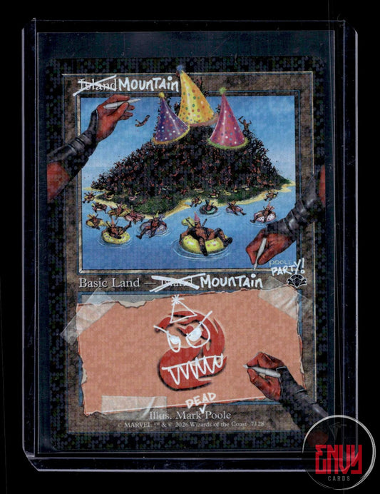 Mountain (7128) (Pool Party Foil) LP 7128 Rare Secret Lair Drop Series