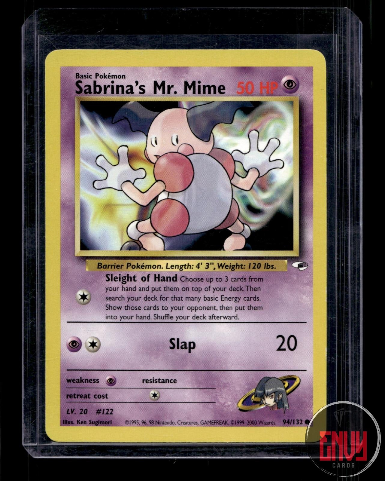 Sabrina's Mr. Mime Moderately Played 94/132 Common Gym Heroes Pokemon Unlimited