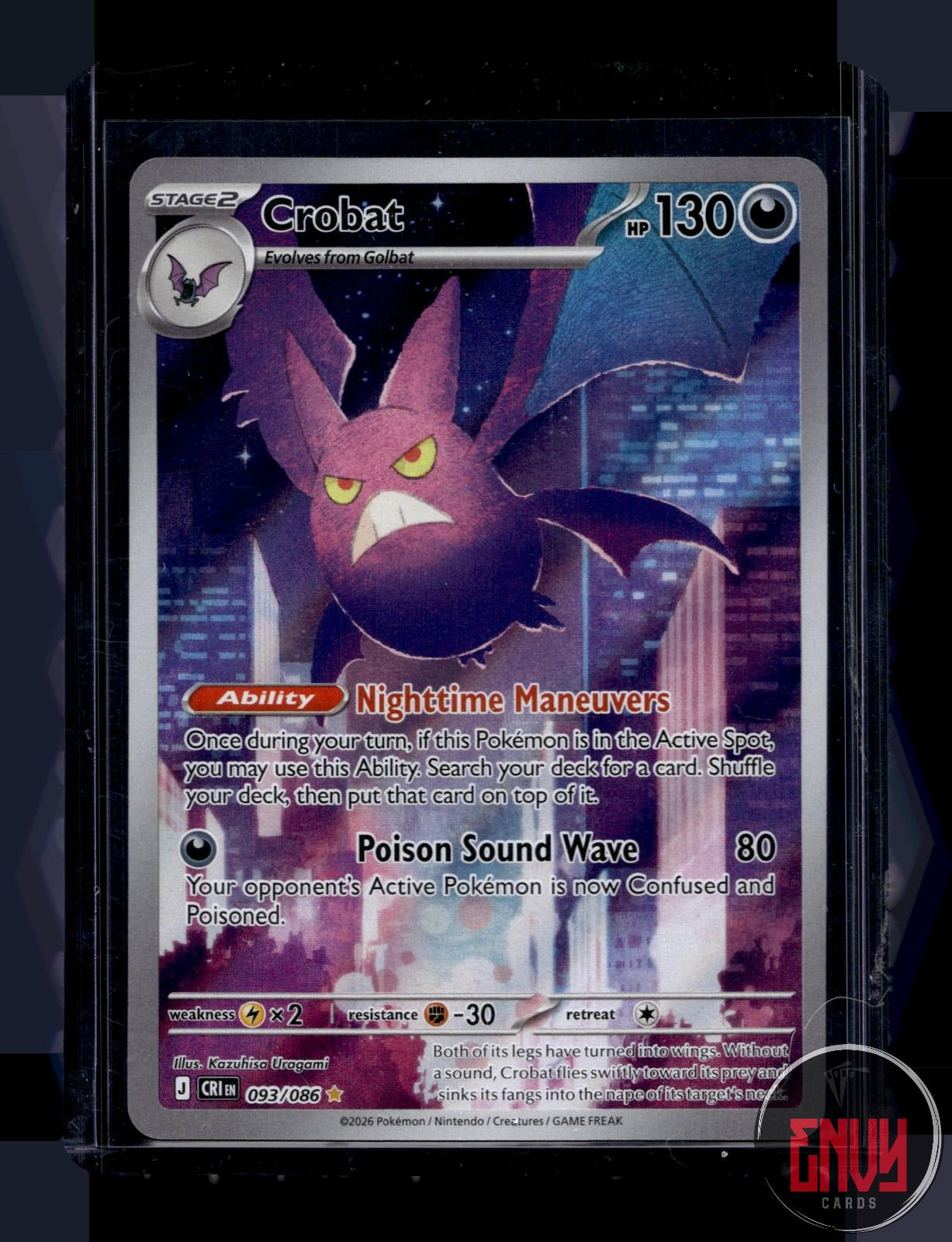 Crobat Near Mint 093/086 Illustration Rare Chaos Rising Pokemon