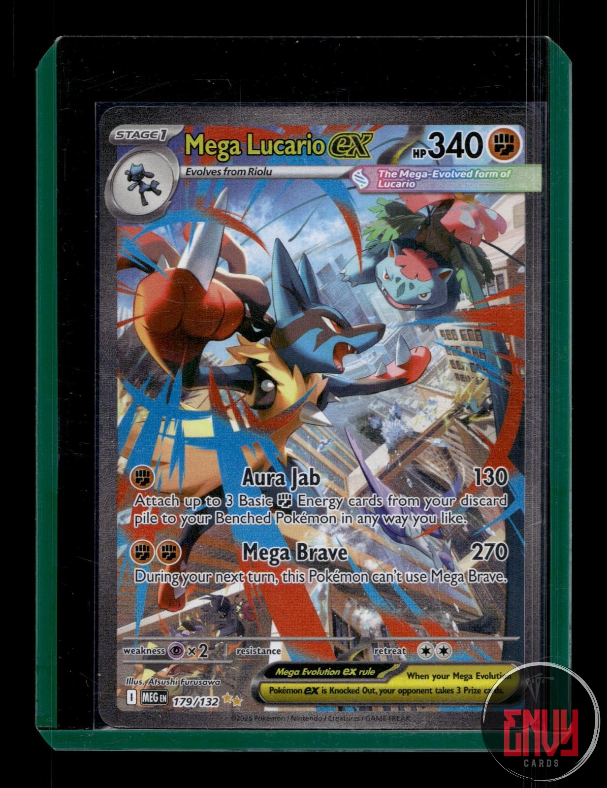 Mega Lucario ex NM 179/132 Special Illustration Rare Mega Evolution Pokemon Holo