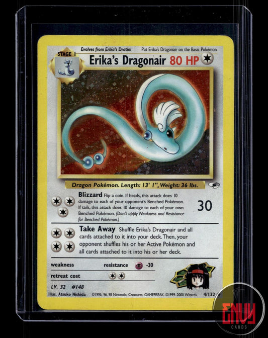 Erika's Dragonair DMG 4/132 R Gym Heroes Pokemon Unlimited Holo
