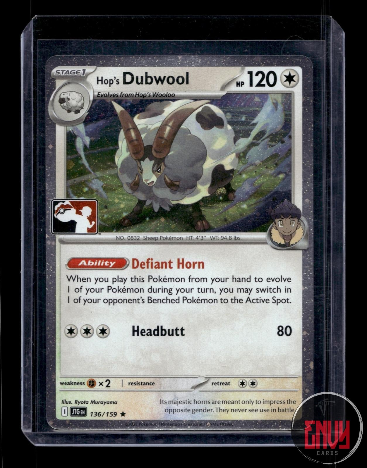 Hop's Dubwool Cosmo Holo Near Mint 136/159 Rare Prize Pack Series Cards Pokemon