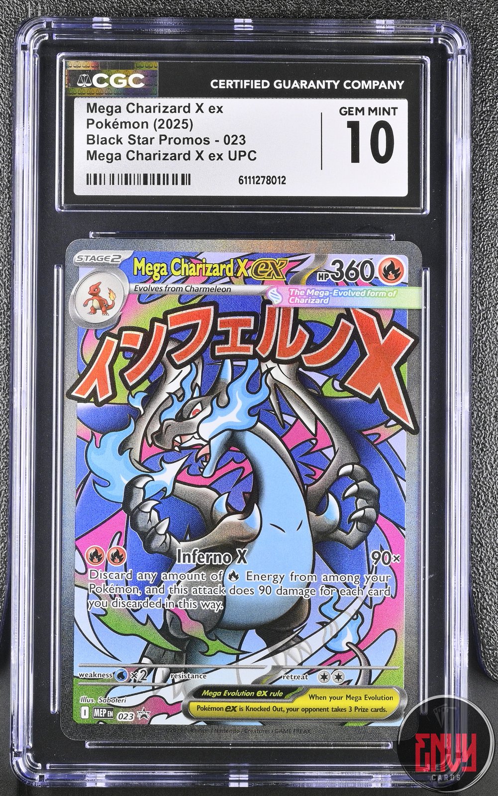 Mega Charizard X EX 023 Upc Black Star Promos Pokemon CGC 10 Gem Mint