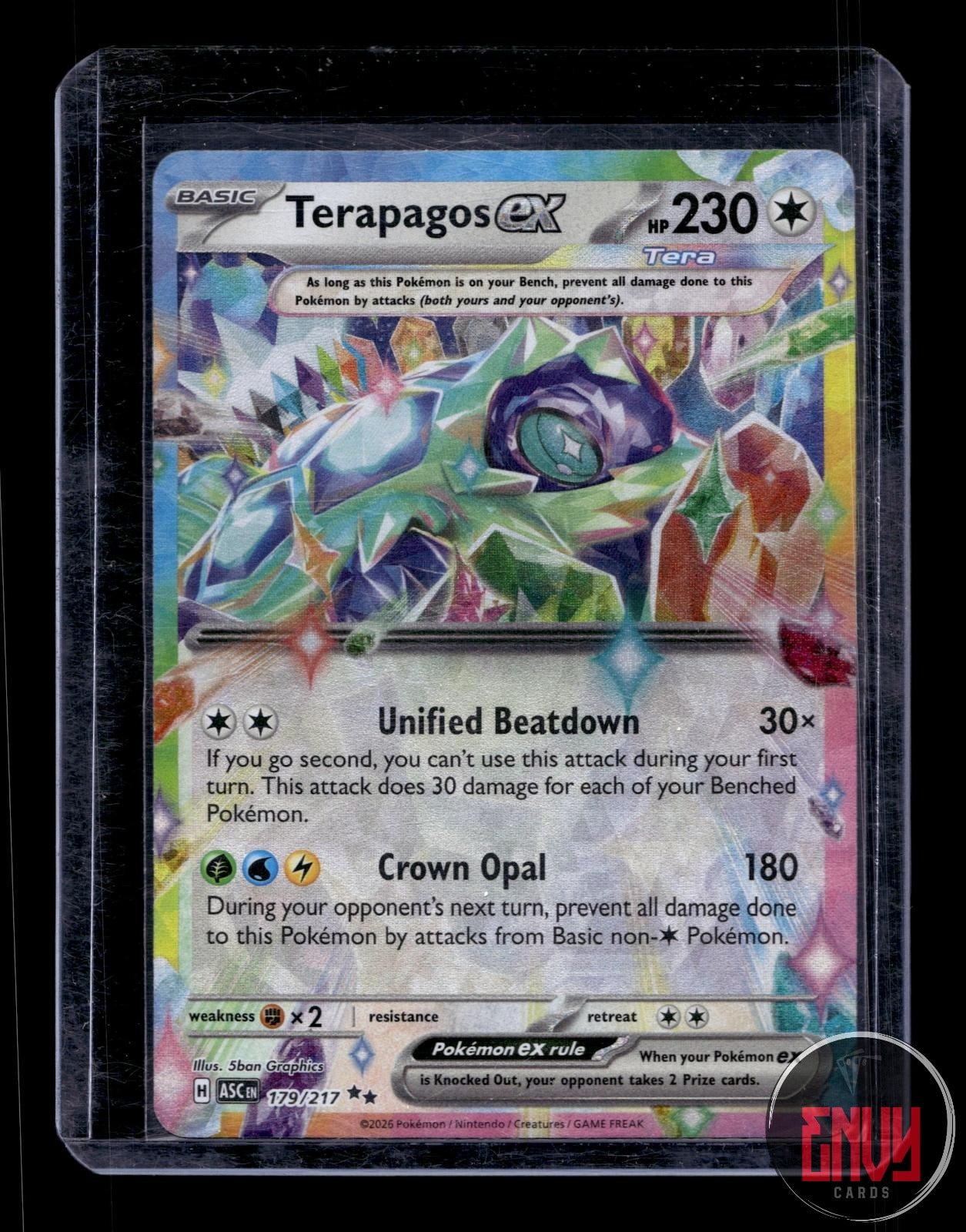 Terapagos ex Near Mint 179/217 Double Rare Ascended Heroes Pokemon