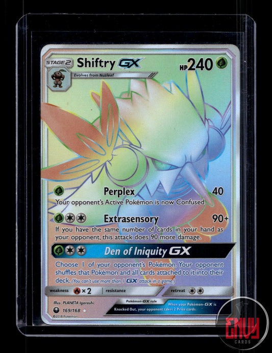 Shiftry GX Near Mint 169/168 Rainbow Rare Celestial Storm Pokemon