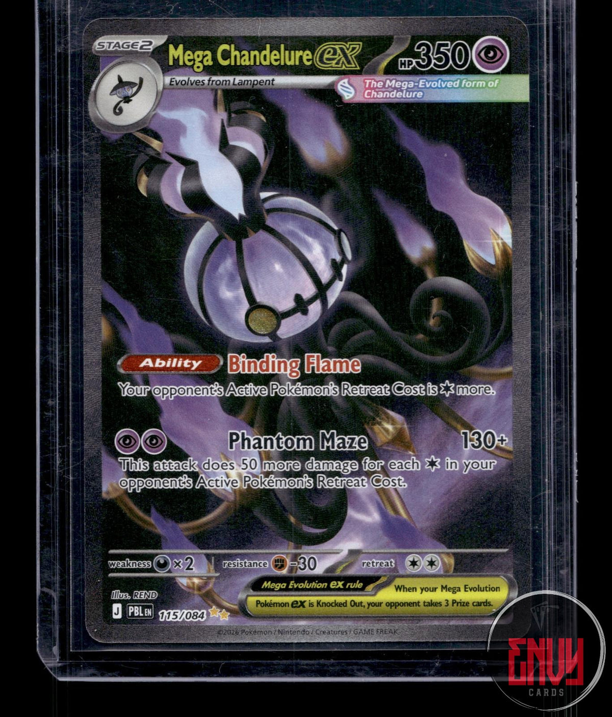 Mega Chandelure ex NM 115/084 SIR Pitch Black Pokemon Holo