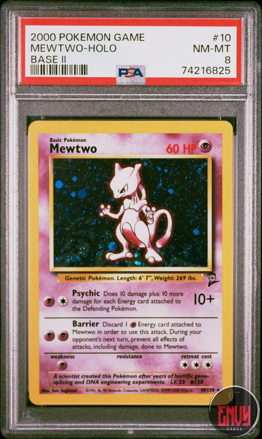 Mewtwo Holo 10 Game Base Ii Pokemon PSA 8
