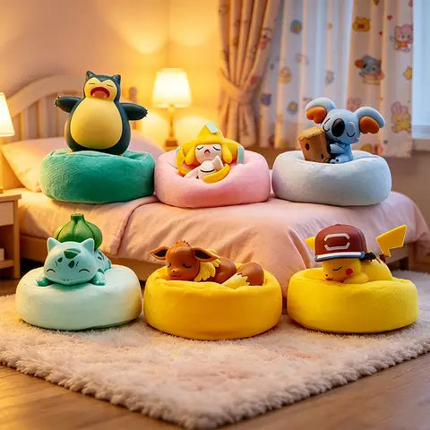 Pokémon Sleeping Figures – Pikachu, Eevee, Snorlax, Jirachi, Bulbasaur, Psyduck