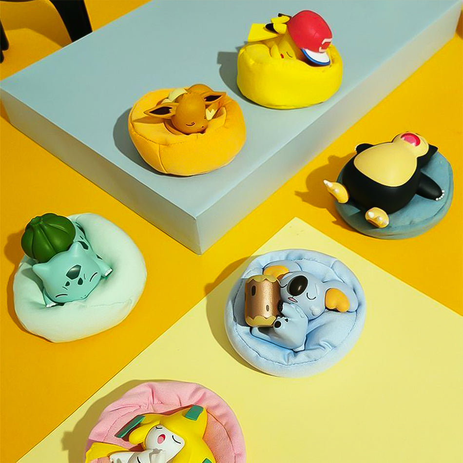 Pokémon Sleeping Figures – Pikachu, Eevee, Snorlax, Jirachi, Bulbasaur, Psyduck