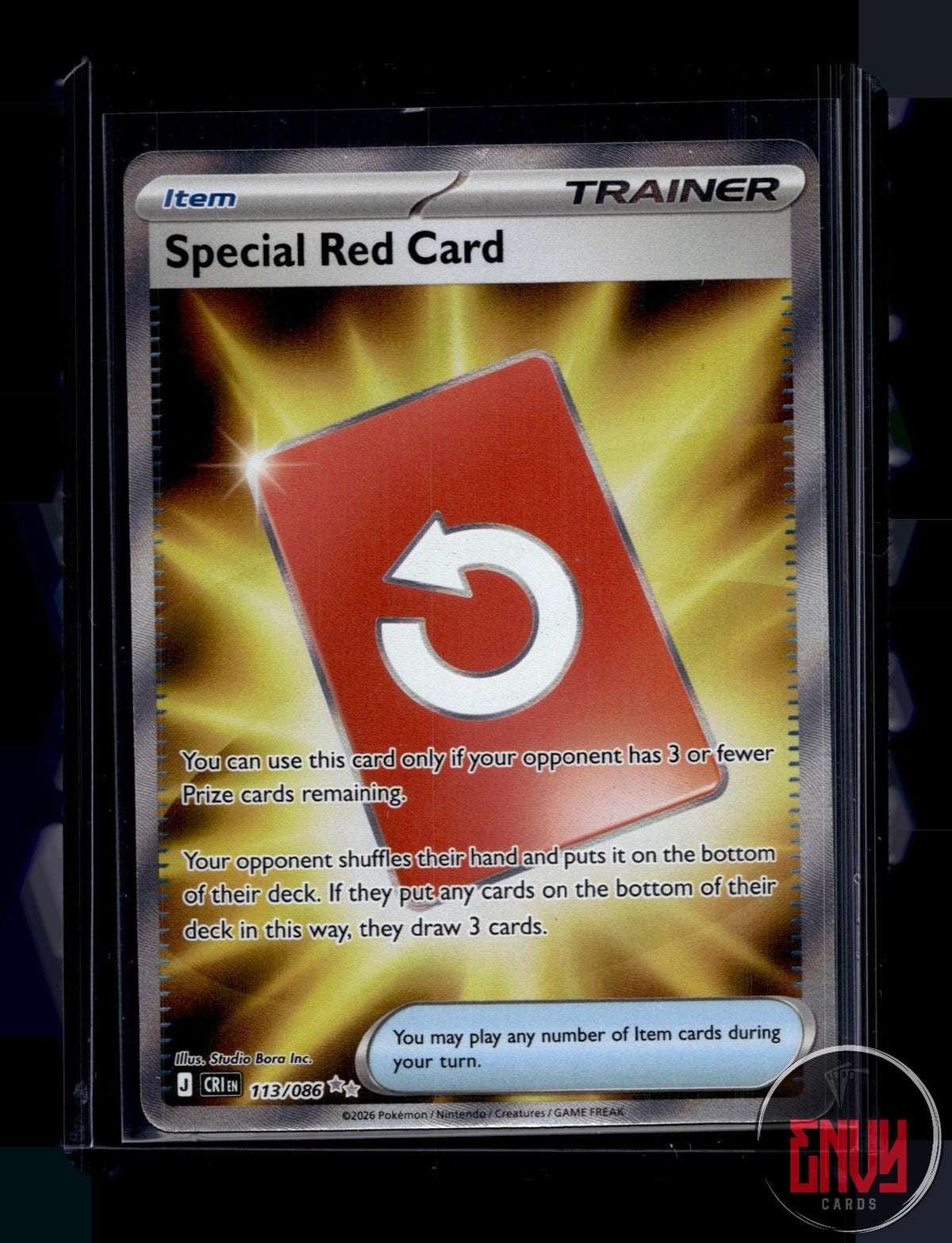 Special Red Card NM 113/086 UR Chaos Rising Pokemon Holo